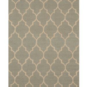 Light Green Hand-Tufted Wool Traditional Moroccan Rug, 5' x 7'